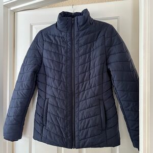 Boden Navy Quilted Puffer Jacket - Size 8